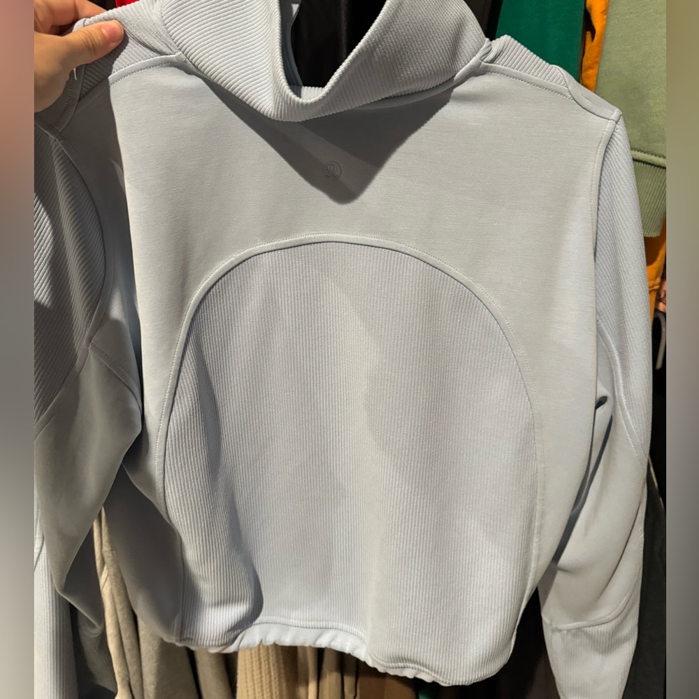 Light Blue Lulu Lemon cropped quarter zip